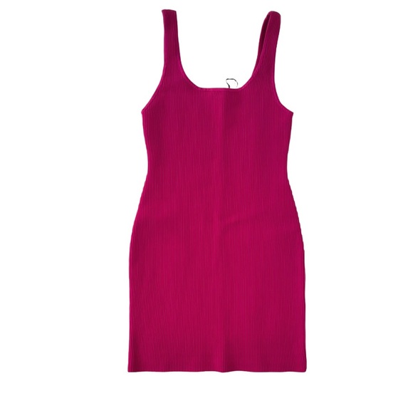 Babaton Sculpt Knit Squareneck Mini Dress in Hot Pink - Picture 4 of 10